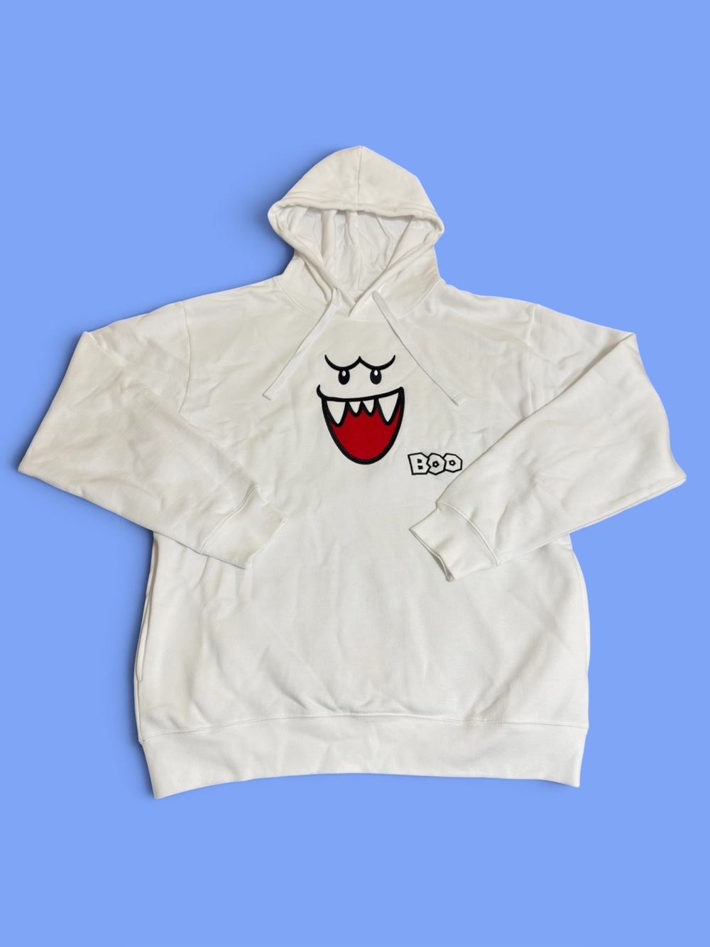 Universal Studios Super Nintendo World BOO Hoodie Sweatshirt Size Large White